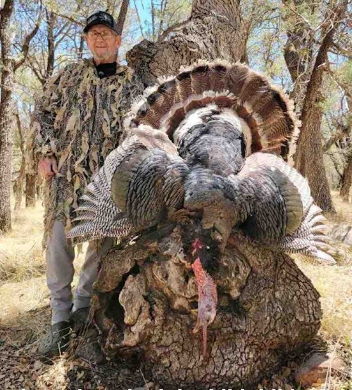 Dennis Ward, the inventor and founder of Vortex Broadheads, passed away in autumn 2022. He’s shown here with the last animal he harvested; it is the current air bow record Gould’s wild turkey.