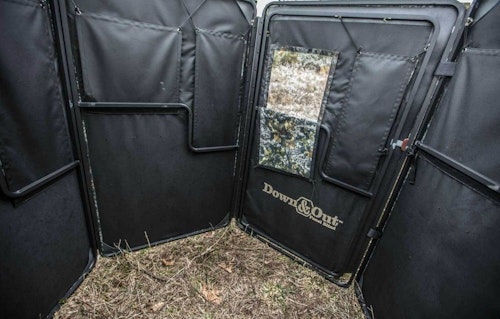 All-black interiors in Down & Out Blinds conceal hunters from being spotted by game.