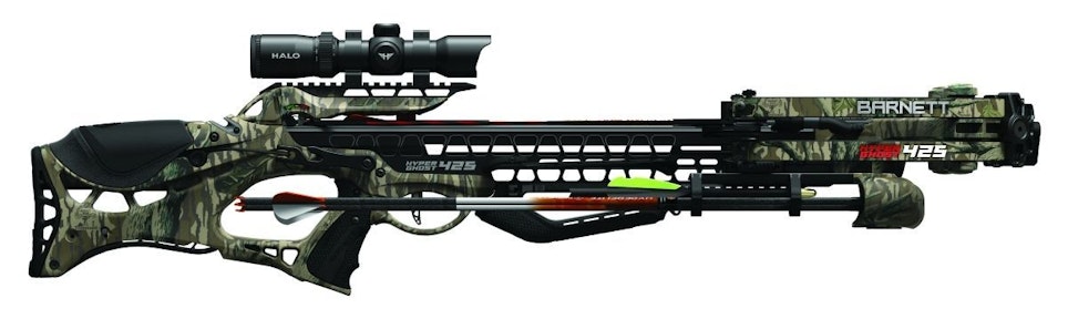 Barnett’s illuminated 1.5-5X Halo scope is included in the HyperGhost 425 crossbow package.