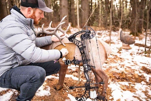 As this 40-yard shot with a Helix fixed-blade broadhead illustrates, the Phase4 is deadly accurate.