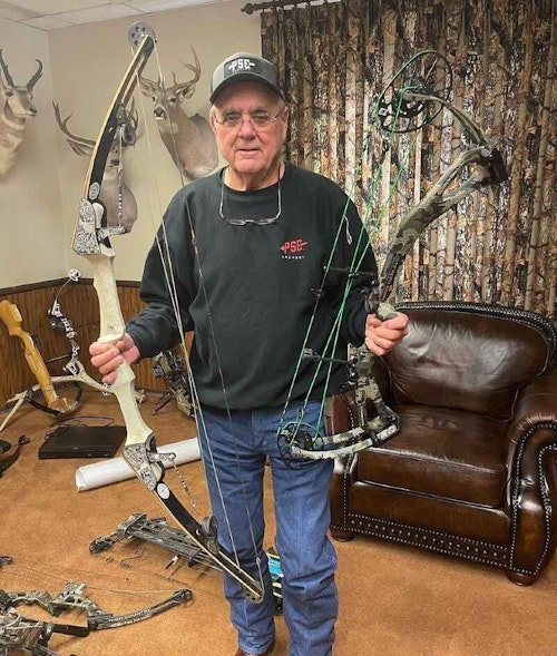 Pete Shepley with the 1970-something PSE and a more modern PSE offering.