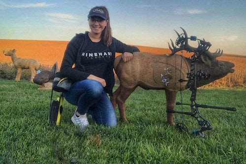 With the Rinehart 1/3 Scale Woodland Elk 3-D target, bowhunters can simulate a 60-yard shot from only 20 yards.