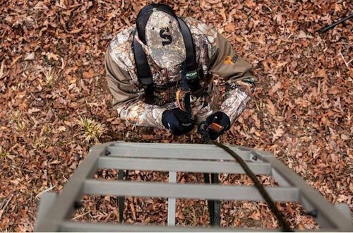 Many believe treestand safety can take a back seat when hunting from ladder stands. Not true! Studies show that 20 percent of treestand fatalities happen out of ladder stands. Staying connected 100 percent of the time is a must no matter the treestand type.