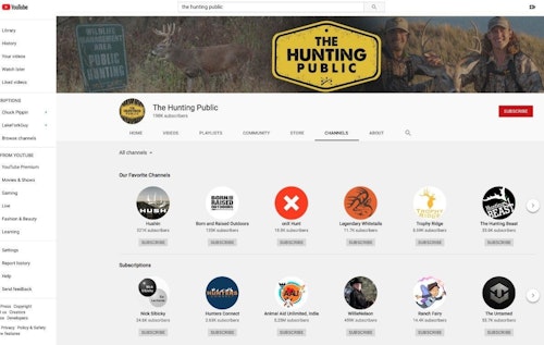 Viewers who tune into The Hunting Public are likely to watch those other YouTube channels listed under the group’s “Our Favorite Channels” and “Subscriptions” tabs.