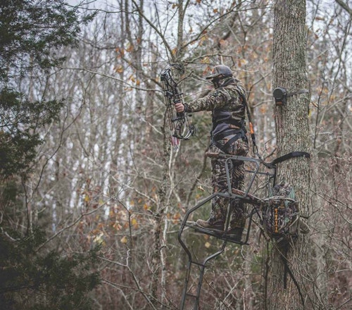 The ZeroTrace unit mounts easily to a tree or a ground blind and delivers continuous concealment from game.