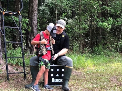 Full-body safety harnesses make great gifts for youth hunters. (Photo by Brodie Swisher.)